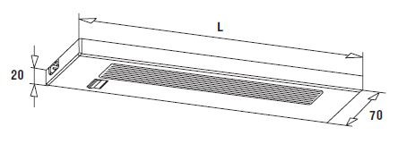 Люминесцентный светильник LD 2000, накладной (Elektra, Германия) - размеры
