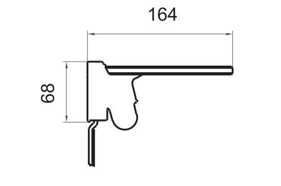 Светильник со стеклянной полочкой и интегрированным пазом для рейлинга Gera System 1 Glass, Германия Светильник со стеклянной полочкой и интегрированным пазом для рейлинга Gera System 1 Glass, Германия