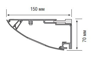 Светильник с розетками для освещения кухонных столешниц Futura - размеры